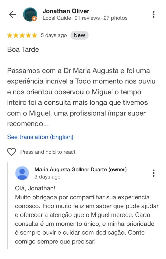 avaliação google